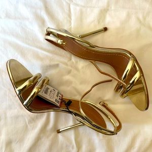 Zara gold strapped heels
